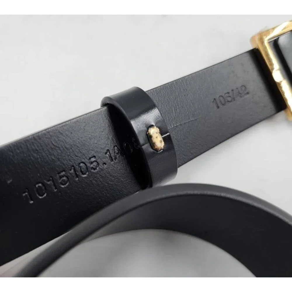 Versace Greca Belt Men's 105/42 Black Buckle Closure